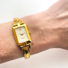 Load image into Gallery viewer, Vintage 1990s Gold-Plated Ladies&#39; Givenchy Bangle Quartz Watch with Rectangular Dial
