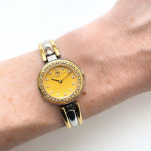 Load image into Gallery viewer, Vintage 1990s Two-Tone Ladies&#39; Balenciaga Bangle Quartz Watch with Diamond-Set Gold-Tone Dial
