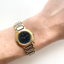 Load image into Gallery viewer, Vintage Boxed 1991 Yves Saint Laurent Ladies&#39; Quartz Watch with Two-Tone Bracelet and Black Dial
