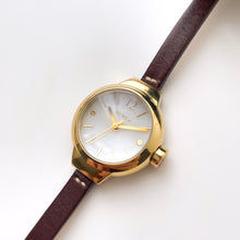 Load image into Gallery viewer, Vintage Furla Quartz Watch with Round Dial and Double Brown Leather Wristband
