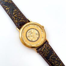 Load image into Gallery viewer, Vintage Gold-Plated Ladies&#39; Seiko Quartz Watch with Brown Ornate Leather Strap
