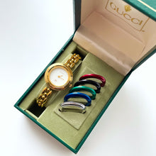 Load image into Gallery viewer, Rare Boxed 90s Gucci Quartz Watch with Interchangeable Bezels
