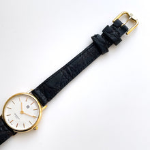 Load image into Gallery viewer, Vintage 1990s Gold-Plated Ladies&#39; Givenchy Quartz Watch with Black Leather Strap
