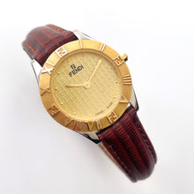 Load image into Gallery viewer, Rare Vintage 1990s Boxed Vintage Fendi Quartz Watch with Gold Dial and Brown Leather Strap
