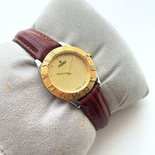 Load image into Gallery viewer, Rare Vintage 1990s Boxed Vintage Fendi Quartz Watch with Gold Dial and Brown Leather Strap
