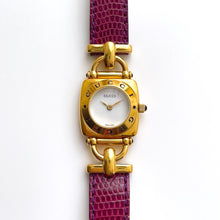 Load image into Gallery viewer, 1990s Gucci Quartz Watch with White Dial and Leather Strap
