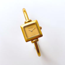 Load image into Gallery viewer, 90s Gold-Plated Gucci Bangle Quartz Watch with Square Dial
