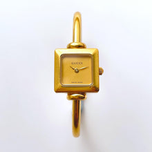 Load image into Gallery viewer, 90s Gold-Plated Gucci Bangle Quartz Watch with Square Dial
