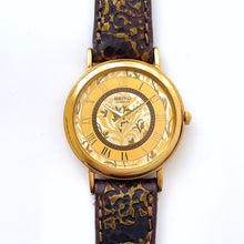 Load image into Gallery viewer, Vintage Gold-Plated Ladies&#39; Seiko Quartz Watch with Brown Ornate Leather Strap
