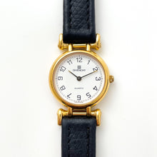 Load image into Gallery viewer, Vintage 1990s Gold-Plated Ladies&#39; Givenchy Quartz Watch with Black Leather Strap
