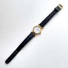 Load image into Gallery viewer, Vintage 1990s Gold-Plated Ladies&#39; Givenchy Quartz Watch with Black Leather Strap
