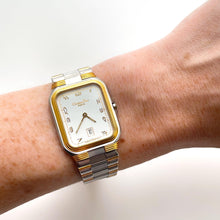 Load image into Gallery viewer, Vintage Two-Tone Christian Dior Unisex Quartz Watch with Tank-Style Dial
