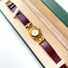 Load image into Gallery viewer, 1990s Gucci Quartz Watch with White Dial and Leather Strap
