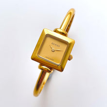 Load image into Gallery viewer, 90s Gold-Plated Gucci Bangle Quartz Watch with Square Dial
