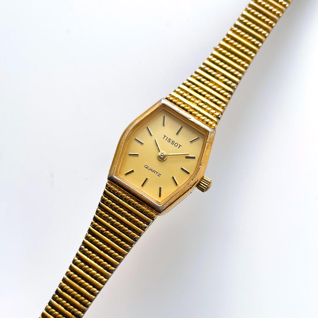 Vintage Ladies' Gold-Plated Tissot Quartz Watch With Integrated Bracelet