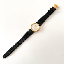 Load image into Gallery viewer, Vintage Christian Dior Gold-Plated Ladies&#39; Quartz Watch with Black Leather Strap - Boxed
