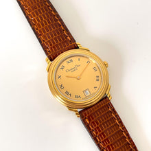 Load image into Gallery viewer, Vintage Christian Dior Gold-Plated Ladies&#39; Quartz Watch with Brown Leather Strap - Boxed
