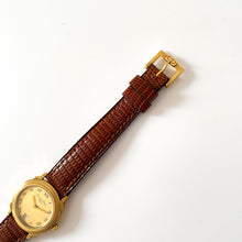 Load image into Gallery viewer, Vintage Christian Dior Gold-Plated Ladies&#39; Quartz Watch with Brown Leather Strap - Boxed
