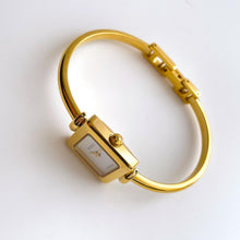 Load image into Gallery viewer, Vintage 1997 Gold-Plated Gucci Bangle Quartz Watch with Square Dial - Boxed
