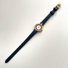 Load image into Gallery viewer, Vintage 90s Ladies&#39; Gucci Quartz Watch with Beige and Blue Dial and Leather Strap - Boxed
