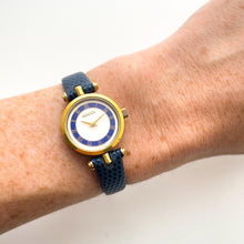 Load image into Gallery viewer, Vintage 90s Ladies&#39; Gucci Quartz Watch with Beige and Blue Dial and Leather Strap - Boxed
