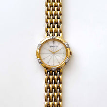 Load image into Gallery viewer, Vintage 1990s Crystal-Set Gold-Plated Ladies&#39; Nina Ricci Quartz Watch with Round Mother of Pearl Dial
