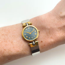 Load image into Gallery viewer, Vintage Two-Tone Christian Dior Ladies&#39; Quartz Watch with Round Metallic Blue Dial
