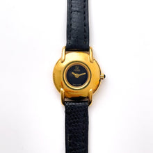 Load image into Gallery viewer, Ladies&#39; Vintage 90s Gold-Plated Fendi Quartz Watch with Black Dial and Leather Strap - Boxed
