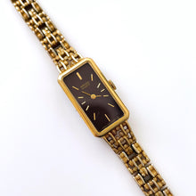 Load image into Gallery viewer, 1990s Ladies&#39; Gold-Plated Seiko Quartz Watch with Brown Rectangular Dial
