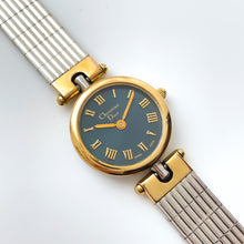 Load image into Gallery viewer, Vintage Two-Tone Christian Dior Ladies&#39; Quartz Watch with Round Metallic Blue Dial
