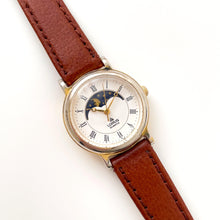 Load image into Gallery viewer, Ladies&#39; Vintage Gold-Plated Lorus Sun &amp; Moon Phase Quartz Watch
