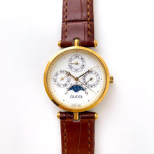 Load image into Gallery viewer, Very Rare Unisex 90s Gucci Moonphase Quartz Watch with Three Sub-Dials
