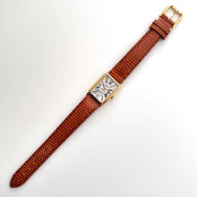 Load image into Gallery viewer, Ladies&#39; Vintage Gold-Plated Tissot Quartz Watch with Rectangular Tank Dial and Brown Leather Strap
