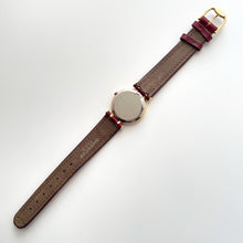 Load image into Gallery viewer, Vintage 1990s Gold-Plated Ladies&#39; Givenchy &#39;Griffe&#39; Quartz Watch with Burgundy Dial and Leather Strap
