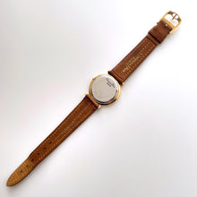 Load image into Gallery viewer, Vintage Christian Dior Gold-Plated Unisex Quartz Watch with Brown Leather Strap
