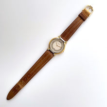 Load image into Gallery viewer, Vintage Christian Dior Gold-Plated Unisex Quartz Watch with Brown Leather Strap
