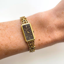 Load image into Gallery viewer, 1990s Ladies&#39; Gold-Plated Seiko Quartz Watch with Brown Rectangular Dial
