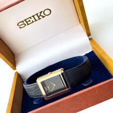 Load image into Gallery viewer, Vintage 1980 Gold-Plated Ladies&#39; Tank-Style Seiko Quartz Watch - Boxed
