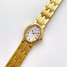 Load image into Gallery viewer, Vintage 1990s Gold-Plated Ladies&#39; Seiko Quartz Watch with White Oval Dial and Roman Numerals
