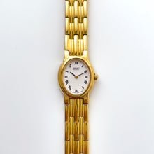 Load image into Gallery viewer, Vintage 1990s Gold-Plated Ladies&#39; Seiko Quartz Watch with White Oval Dial and Roman Numerals
