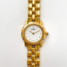 Load image into Gallery viewer, Ladies&#39; Vintage 90s Gold-Plated Fendi 850L Quartz Watch with White Dial
