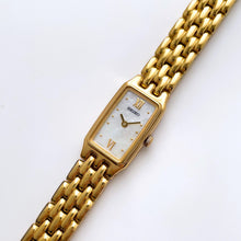 Load image into Gallery viewer, Thin Vintage 1990s Gold-Plated Ladies&#39; Seiko Quartz Watch with Mother of Pearl Dial
