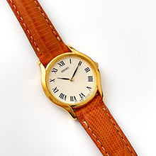 Load image into Gallery viewer, Vintage Gold-Plated Ladies&#39; Seiko Quartz Watch with Brown Leather Strap
