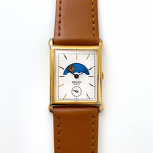 Load image into Gallery viewer, Vintage Unisex Gruen Sun &amp; Moon Quartz Watch with Rectangular Dial
