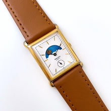 Load image into Gallery viewer, Vintage Unisex Gruen Sun &amp; Moon Quartz Watch with Rectangular Dial
