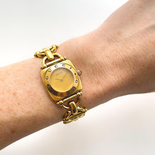 Load image into Gallery viewer, Vintage 1990s Gucci 6300L Quartz Watch with Gold-Plated Bracelet
