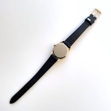 Load image into Gallery viewer, Vintage Ladies&#39; Gold-Plated Lorus Sun &amp; Moon Quartz Watch with Black Leather Strap
