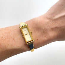 Load image into Gallery viewer, Vintage Ladies&#39; Gold-Plated Gucci 1500L Bangle Quartz Watch with Beige Rectangular Dial
