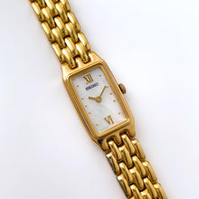 Load image into Gallery viewer, Thin Vintage 1990s Gold-Plated Ladies&#39; Seiko Quartz Watch with Mother of Pearl Dial
