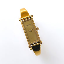 Load image into Gallery viewer, Vintage Ladies&#39; Gold-Plated Gucci 1500L Bangle Quartz Watch with Gold Rectangular Dial
